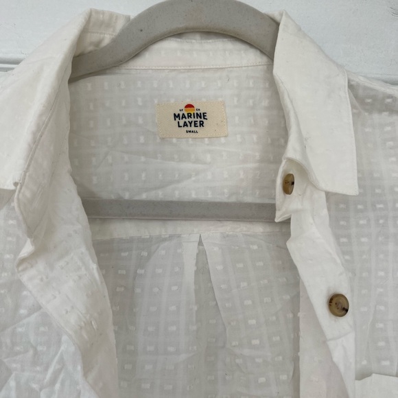 Marine Layer White Cropped Button Down - Picture 2 of 3